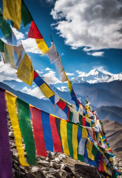 Tibetan Prayer Flags Check more at https://paintlyx.com/tibetan-prayer-flags/ Tibetan Flag, Tibetan Prayer Flag, Prayer Flags, Tibet, Flag, China, Nature