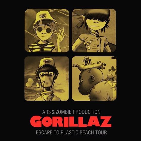 Plastic Beach Poster, Gorillaz Plastic Beach, Plastic Beach, Gorillaz Art, Beach Posters, Gorillaz, Cool Bands, Blur, Zombie