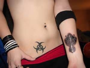 Biohazard Tattoo, Unique Cross Tattoos, Gothic Tattoos, Emo Tattoos, Funky Tattoos, Cute Tats, Cross Tattoos, Sick Tattoo, Cross Tattoo Designs