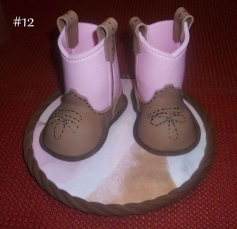 Fondant Baby Cowboy Boots Tutorial - by KosmicCustomCakes @ CakesDecor.com - cake decorating website Fondant Cowboy Boots Tutorial, Fondant Cowboy Boots, Fondant Baby Shoes, Baby Cowboy Boots, Shoes Cake, Baby Shoes Tutorial, Trendy Baby Shoes, Cowgirl Cakes, Shoes Tutorial