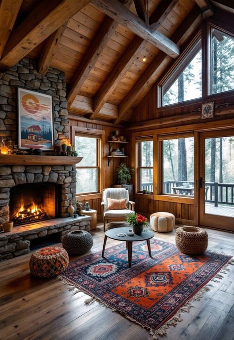 Small Cabin Interior Ideas Cozy Cabin Interior Design, Small Cabin Exterior Ideas, Small Cabin Bathroom Ideas, Small Cabin Interior Ideas, Cozy Cabin Interior, Cabin Interior Ideas, Chic Cabin, Small Cabin Interiors, Pine Cabin