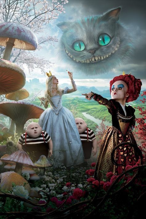 Alice And The Wonderland, Wonderland Background, Wallpapers Disney, Wonderland Characters, Alice In Wonderland Poster, Alice In Wonderland Aesthetic, Images Disney, Best Movie Posters, Tim Burton Movie