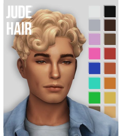 The Sims 4 Pack, Sims 4 Curly Hair, Sims 4 Hair Male, Sims 4 Male Clothes, Cc Hair, Sims Builds, Pelo Sims, Intimo Calvin Klein, Sims 4 Mm Cc