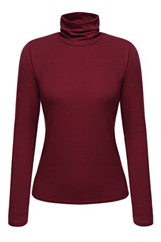 Zeagoo Women Autumn Winter Long Sleeve Shirt Turtleneck S... https://www.amazon.co.uk/dp/B01LGI0324/ref=cm_sw_r_pi_dp_x_g6RZxb9SD5GA3 Dark Red Long Sleeve Shirt, Dark Red Turtleneck, Red Long Sleeve Shirt, Red Turtleneck, Turtleneck T Shirt, Marilyn Monroe Fashion, Button Outfit, Turtleneck Shirt, Fitted Turtleneck