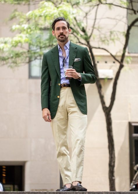 Bruce Boyer, Sport Coat Outfit, Green Sport Coat, Linen Sport Coat, Trip To New York City, Modern Workplace, Polo Coat, Fall Suit, Trip To New York