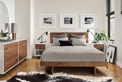 How to Mix Wood Tones in Your Home - Ideas & Advice - Room & Board Teenage Room Decor, Modern Kids Furniture, Bed Platform, Modern Bedroom Furniture, Contemporary Bed, Room Board, Master Bedrooms Decor, Rustic Bedroom, Modern Bed