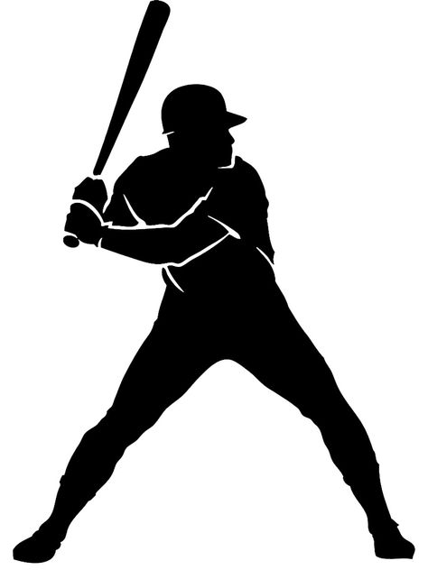 Baseball Stencil, Bat Stencil, Baseball Silhouette, Printable Baseball, Stencils For Kids, Scrapbooking Sports, Travel Baseball, Sports Painting, Baseball Room