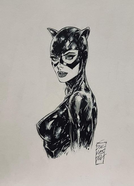 Marc Silvestri Art, Michael Turner Art, Catwoman Drawing, Silvestri Art, Marc Silvestri, Michael Turner, Miss Kitty, Selina Kyle, Batman Family