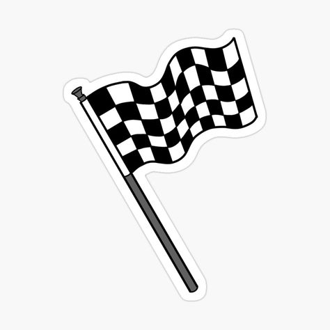 Get my art printed on awesome products. Support me at Redbubble #RBandME: https://www.redbubble.com/i/sticker/Racing-flag-by-shtickfigures/147296250.JCQM3?asc=u Racing Flag Printable, F1 Flag, F1 Flags, Race Car Stickers, Cycle Stickers, Race Flag, Sack Race, Racing Flag, Flag Printable