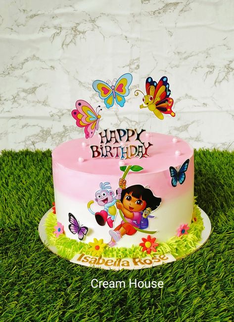 Dora Buji Cake Design, Dora Cake Design, Dora Theme Cake, Dora Birthday Cake, Dora Explorer, Buddha Wallpapers, Dora Cake, Cartoon Birthday Cake, Birthday Cake For Mom