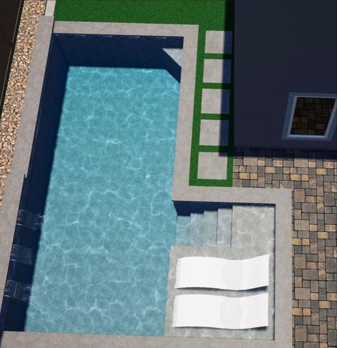 Modern Rectangle Pool, Contemporary Pool Design, Pool With Tanning Ledge, Cocktail Pool, Urban Rooftop, Contemporary Pool, Small Inground Pool, Rectangular Swimming Pools, Modern Pool House