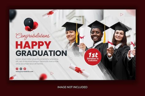 Graduation and education social media po... | Premium Psd #Freepik #psd #flat-banner #banner #banner-design #graduation-banner Banner Graduation Design, Education Banner Design, Graduation Flyer Design, Graduation Banner Design, Education Social Media Post, Party Banner Design, College Banner, Corporate Banner, Grad Banner