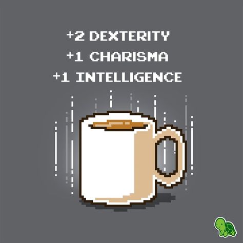 TeeTurtle on Instagram: “It's time for your morning boost! If you power up your stats with coffee, you'll love this shirt! $12 sale! #TeeTurtle #gaming #coffee” Power Up, Coffee Tattoos, Chalkboard Drawings, Coffee Barista, Leveling Up, Coffee Talk, Geek Life, Pixel Art Design, Coffee Quotes