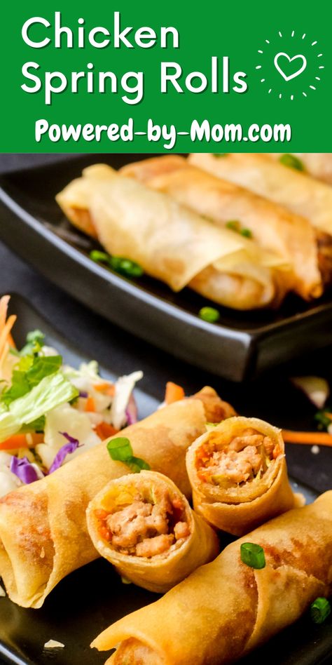 Chicken Spring Roll Recipe, Chicken Spring Roll, Chicken Hoisin Sauce, Rice Wrappers, Spring Roll Sauce, Chicken Spring Rolls, Vegetable Spring Rolls, Salad Rolls, Spring Roll Recipe