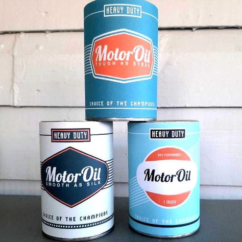 Classic Car Oil Can Favor Decoration Wraps Vintage Party | Etsy Australia Mechanics Birthday Party, Classic Car Birthday, Mechanics Birthday, Vintage Travel Party, Husband Birthday Parties, Vintage Car Birthday, Vintage Car Party, Classic Cars Birthday Party, Easy Party Decorations