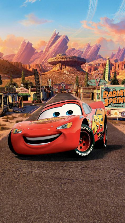 Mcqueen Wallpaper, Cars Cartoon Disney, Mc Queen Cars, Flash Mcqueen, Disney Cars Wallpaper, Car Animation, Disney Cars Birthday, Queens Wallpaper, Retro Artwork