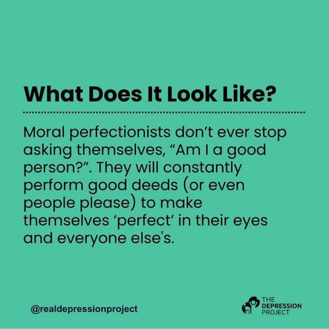 Moral perfectionism involves setting unrealistically high ethical standards, leading to persistent self-criticism and dissatisfaction when these standards aren’t met. To overcome it, start by setting realistic goals, aiming for progress rather than perfection. Practice self-compassion by accepting mistakes as part of personal growth. Reflect on your core values, focusing on what truly matters instead of chasing unattainable ideals. Finally, recognize when the pursuit of perfection becomes cou... Moral Perfectionism, Realistic Goals, Perfectionism, Good Deeds, Core Values, Self Compassion, Be A Better Person, Everyone Else, Dream Life