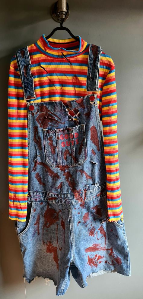 Chucky Outfit Women, Chucky Overalls, Chucky Outfit, Good Guys Chucky, Chucky Childs Play, Chucky Halloween Costume, Chunky Costume, Chucky Halloween, Childs Play