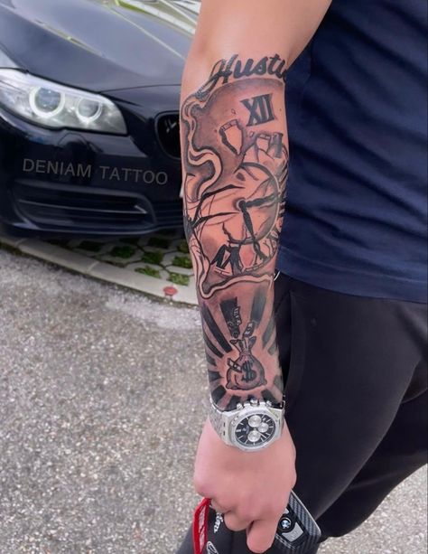 Time,Money,Spyder Sleeve Tattoo Men, Tattoo Men Ideas, Tattoo Sleeve Men, Sleeve Tattoo, Sleeve Tattoos, Tattoos For Guys, Money, Tattoos