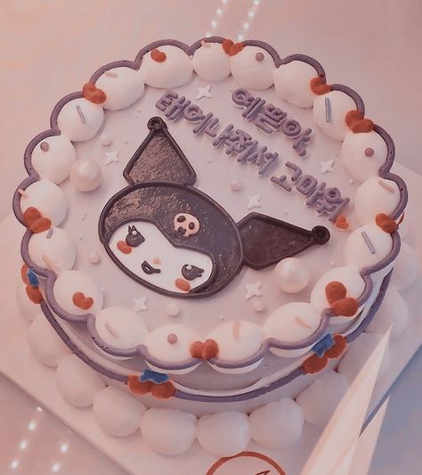 Kuromi Bento Cake, Cake Draw, Kuromi Cake, Sanrio Party, Pastel Rectangular, Makanan Aesthetic, Birthday Cake For Cat, Cake Drawing, Korean Cake