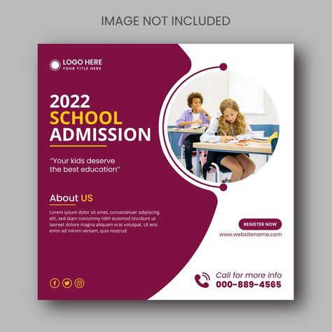 Corel Draw Design, Admissions Poster, Education Banner, Bible Verse Pictures, Social Media Advertising Design, Creative Advertising Design, About School, Graphic Design Flyer, Instagram Template Design