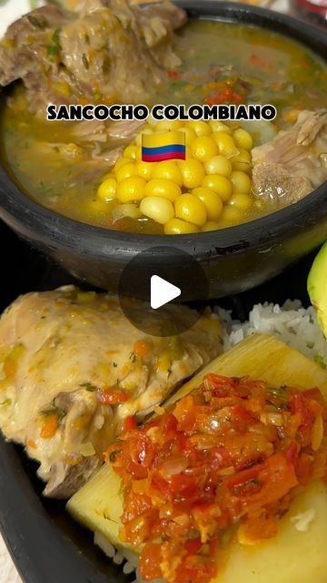 Alejandra Alvarez - Recetas on Instagram: "SANCOCHO COLOMBIANO 🇨🇴  ❤️ 1 kilo de costilla de res  ❤️ 1 kilo de costilla de cerdo  ❤️ Medio kilo de Pollo (cantidad al gusto) ❤️ 2 ramas de cebolla larga  ❤️ 4 dientes de ajo  ❤️ 1 pimentón  ❤️ 1 arracacha  ❤️ 1 plátano  ❤️ Medio kilo de yuca  ❤️ Medio kilo de plátano  ❤️ Sal, pimienta y comino  ❤️ Cilantro  ❤️ 3 mazorcas  ❤️ 1 zanahoria   SÍGUEME PARA MÁS RECETAS      . . . .  . . .  #reels #reelsinstagram #reelscolombia #recetas #recetasfaciles #recetascaseras #almuerzo  #ideasdealmuerzo #arroz  #sancocho #cilantro  #sopascaseras #recetascolombianas" Colombian Sancocho Recipe, Sancocho Recipe, Sancocho Colombiano, Colombian Food, Santa Maria, Cilantro, Breakfast Brunch, On Instagram