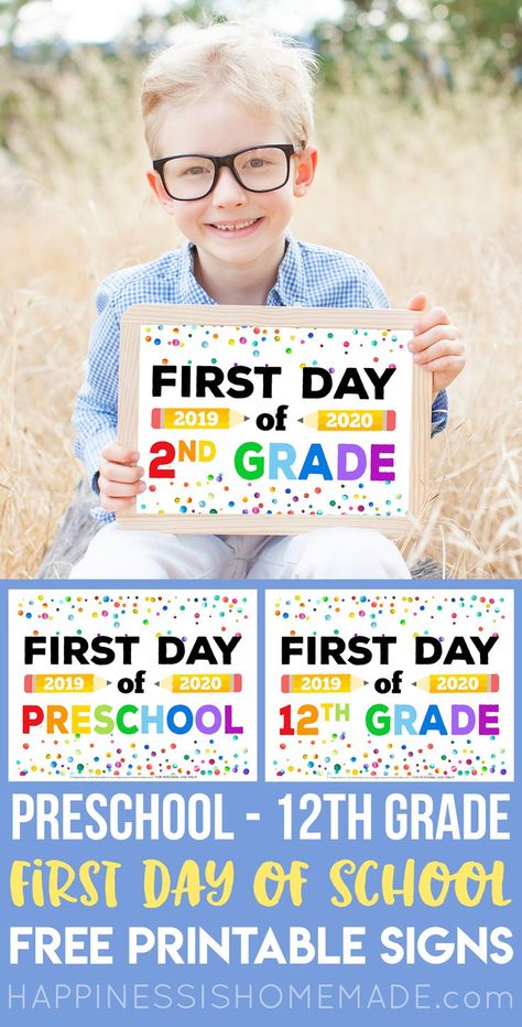 First Day Of 3rd Grade, First Day School Sign, First Day Of School Signs, Printable School, Back To School Organization, First Day Of School Sign, First Day School, School Printables, Kindergarten First Day