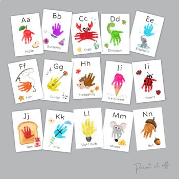 Handprint Alphabet Book, Abc Phonics, Phonics Books, Keepsake Crafts, Nursery Activities, Alphabet Crafts, Book Baby, Abc Alphabet, Footprint Art