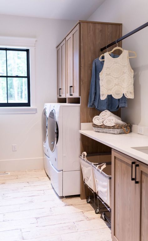 Home Tour: The Laundry Room | Eva Shockey California Closet Laundry Room, Eva Shockey, Dal Tile, Pet Station, Laundry Chute, Mud Room Entry, Laundry Time, Laundry Pedestal, Ryan Homes