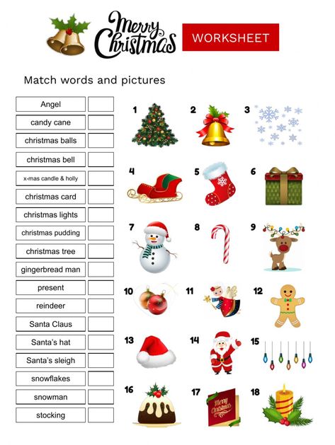 Esl Christmas Worksheets, Christmas Worksheets For Teens, Christmas Worksheets For Kids 4th Grade, Christmas Exercises For Kids, Christmas English Activities, Christmas School Activities, Christmas Exercise, Christmas Worksheets For Kids, Xmas Activities