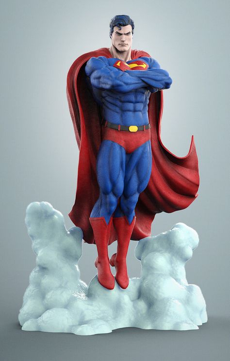 Superman 3d, Dc Action Figures, Superman Artwork, Character Statue, Superman Man Of Steel, Superman Art, Superman Comic, Marvel Images, Superman Wonder Woman