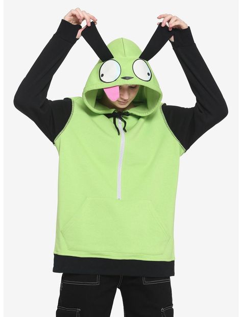 Invader Zim Hoodie, Dog Cosplay, Invader Zim Gir, Zim Gir, Emo Stuff, Scene Core, Girls Hoodie, Marvel Shirt, Scene Kids