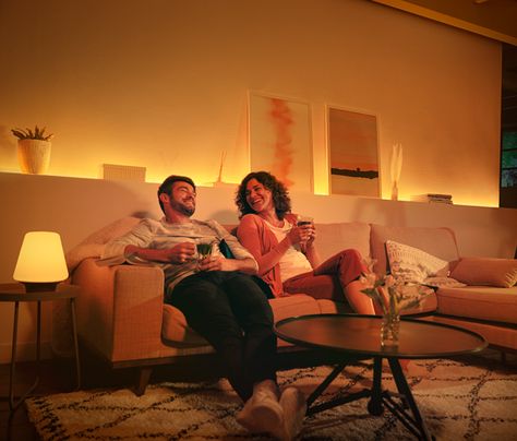 Using a strip light to illuminate shelf behind couch Alexa Home, Behind Couch, Light Words, Electric Cleaning Brush, Rgb Led Strip Lights, Room Display, Philips Hue, Smart Things, Hue Philips