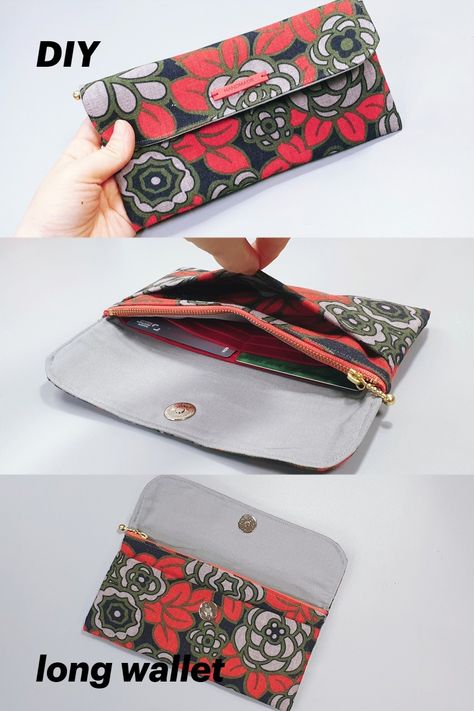 Handmade Wallet Fabric, Fabric Bifold Wallet Pattern Free, Wallets For Women Diy, Simple Wallet Pattern, Wallet Tutorial Free Pattern, Long Wallet Pattern Pdf Free, Wallet Diy Pattern, Fabric Wallets Diy Free Pattern, Easy Wallet Sewing Pattern Free