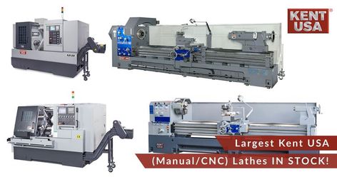 These are the largest lathes that we have in stock right now. In case these are too big, we have over 150 smaller lathes, mills, grinders, EDMs, and radial arm drills ready to ship. Small Lathe, One Piece Full, Cnc Machine Tools, Cnc Lathe, Machine Tools, Cnc Machine, Lathe, Drills, Right Now