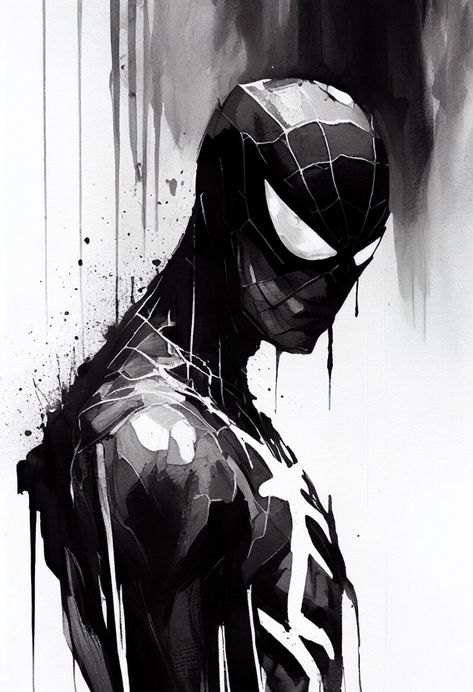 Spider-Man Black and White Poster Print Wall Art Home Decor - A4 Size | eBay Spiderman On Wall, Spider Man Wall Art, Spider Man Black And White, Spiderman Black And White, Black And White Spiderman, Marvel Black And White, Spiderman Wall Art, Spider Man Design, Spiderman Noir