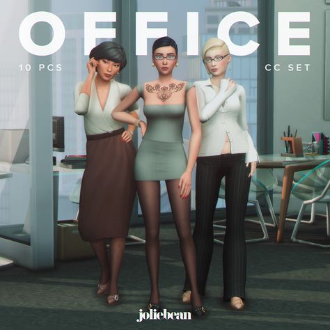 Office Set by Joliebean | Joliebean Sims 4 Office Siren Cc, Office Siren Sims 4 Cc, Sims 4 Mm Clothes, Sims 4 Cc Sets Clothes, Clothes Cc, Sims Clothes, Sims 4 Cc Folder, Sims 4 Teen, Sims 4 Characters