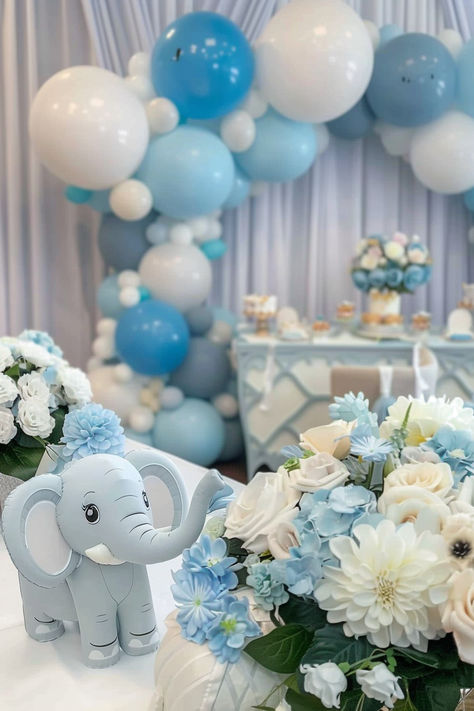 elephant baby shower theme boy, Elephant baby shower party decor Little Peanut Baby Shower Boy, Elephant Theme Baby Shower Boy, Elephant Baby Shower Theme Boy, Baby Shower Party Decor, Peanut Baby Shower, Adventure Baby Shower, Anna Birthday, Elephant Baby Shower Theme, Elephant Theme