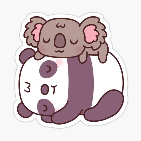 "Cute Sleeping Panda And Koala Bear" Sticker for Sale by rustydoodle Panda And Koala, Sleeping Panda, Bear Sleeping, John Wick Movie, Weird Drawings, Drawing Cartoon Faces, Bear Sticker, Drawing Cartoon, Cartoon Faces