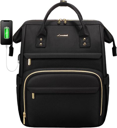 LOVEVOOK Laptop Backpack for Women - Stylish and Functional Black Bag with Multiple Pockets, Anti-Theft Feature, and Comfortable Padded Straps, Perfect for Work, Travel, and Everyday Use，15.6 black Teacher Backpack, Laptop Backpack Women, Work Backpack, Nurse Bag, Nursing Teacher, College Stuff, Computer Backpack, Backpack For Women, Backpack Women