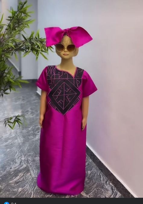 Kampala Style For Children Dress, Bubu Styles For Kids, Kids Bubu Gown Styles, Children Kampala Gown Styles, Bubu For Kids, Style For Children Gown, Bubu Gown For Kids, Kids Lace Styles Nigerian, Children Gowns Dresses Ankara