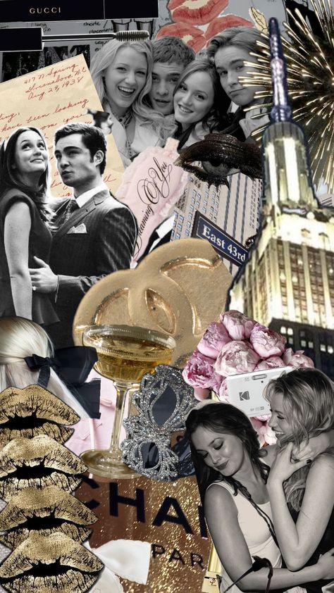 gossip girl collage wallpaper♡ Gossip Girl Collage, Prom Wallpaper, Beauty Aesthetic Wallpaper, Gossip Girl Aesthetic Wallpaper, Gossip Girl Art, Collage Lockscreen, Gossip Girl Wallpaper, Gossip Girl Party, Gg Wallpaper