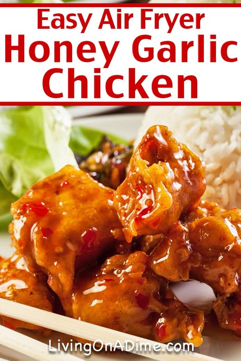 Air Fryer Chicken Breast Recipes, Air Fryer Honey Garlic Chicken, Chicken Fillet Recipes, Fried Chicken Breast Recipe, Air Fryer Chicken Breast, Air Fryer Recipes Chicken Breast, Honey Chicken Recipe, Thighs Chicken, Recipes Oven