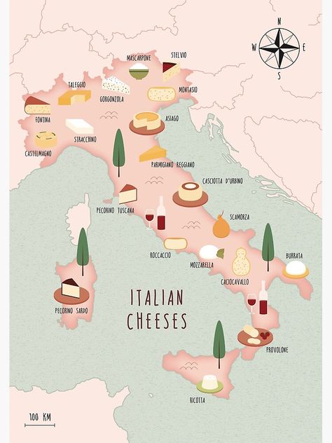 Vintage Fall Images, Romania Map, Cheese Art, Visual Map, Italian Cheese, Travel Art Print, Italy Map, Travel Maps, Illustrated Map