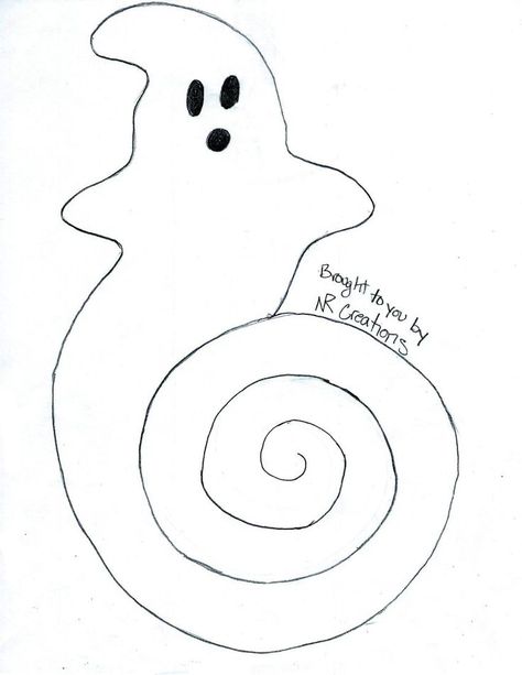 Easy Spinning Ghost, Swirly Ghost Printable, Spiral Ghost Template, Sticky Note Crafts, Halloween Ghost Craft, Ghost Template, Ghost Craft, Halloween Classroom Decorations, Moldes Halloween