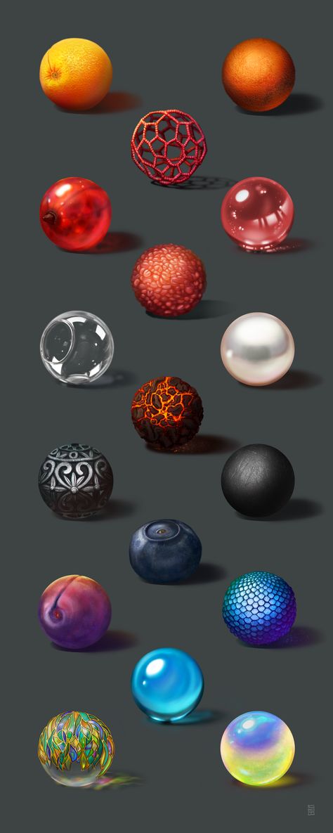 Sphere Texture, Texture Spheres, Shading References, Sphere Art, Ball Drawing, Digital Painting Techniques, Texture Drawing, Faux Painting, Digital Painting Tutorials