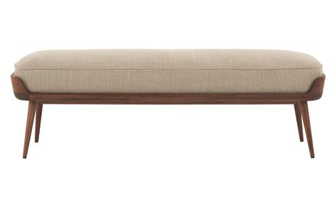 Buy Breur Bench by Jayson Home - Quick Ship designer Furniture from Dering Hall's collection of Traditional Transitional Mid-Century / Modern Organic Benches. Bedroom Dark Wood Bed, Bedroom Dark Wood, Bed Benches, Dark Wood Bed, Bedroom Dark, Bedding Inspiration, Grey Furniture, Bed Bench, Bench Designs