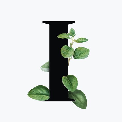 Botanical capital letter I font design | free image by rawpixel.com / Aum I Wallpaper Letter Iphone, Botanical Capital Letter, Capital Alphabet, Letter Photography, Alphabet Letters Design, Free Illustration Images, Alphabet Wallpaper, Feed Ig, Lettering Alphabet Fonts