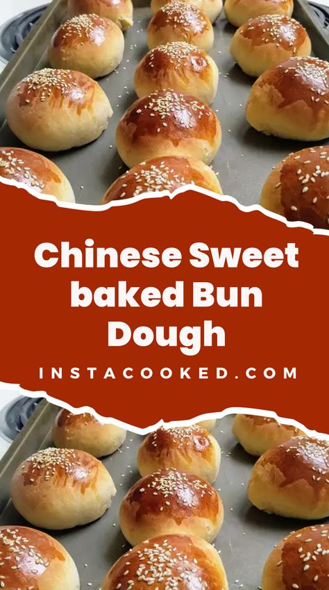 Get ready to embark on a delightful culinary journey with our recipe for Chinese Sweet baked Bun Dough! If you've ever indulged in the pillowy softness of Baked Bao Buns Recipe, Chinese Buns Recipe, Boa Buns Recipe, Chinese Baking, Bun Dough Recipe, Sticky Buns Recipes, Pineapple Bun, Buns Recipe, Sweet Buns