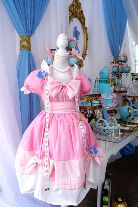 An adorable Cinderella dress from a Cinderella Birthday Party via Kara's Party Ideas | KarasPartyIdeas.com (8) Cinderella Party Theme, Cinderella Party Decorations, Cinderella Baby Shower, Quinceanera Pictures, Cinderella Fairy Godmother, Deco Disney, Cinderella Theme, Cinderella Birthday Party